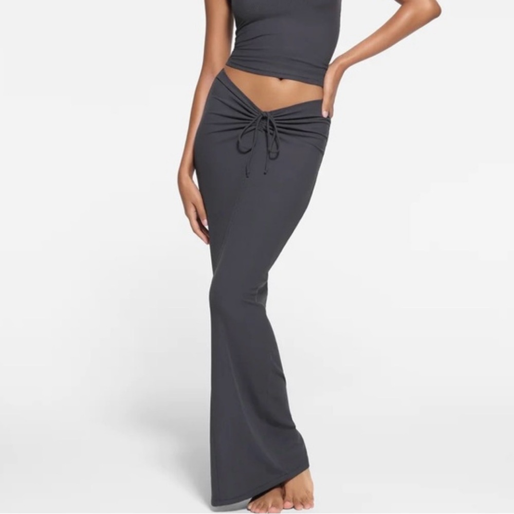 Skims soft lounge ruched long skirt